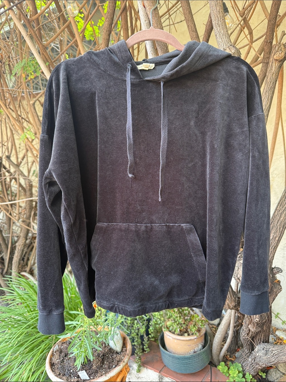 Eileen Fisher Black Velvet Hoodie